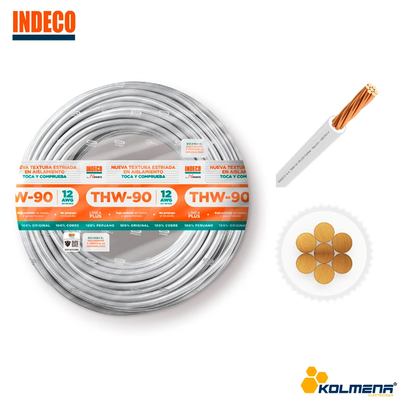 CABLE THW-90+PLUS 450/750V 12 AWG BLANCO X 100M
