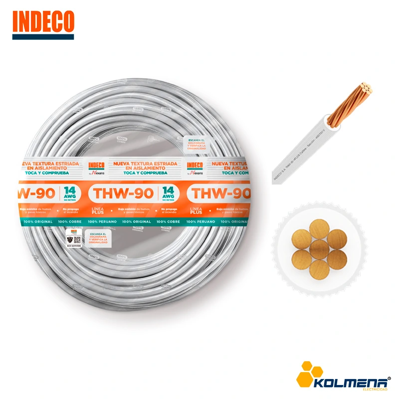 CABLE THW-90+PLUS 450/750V 14 AWG BLANCO X 100M